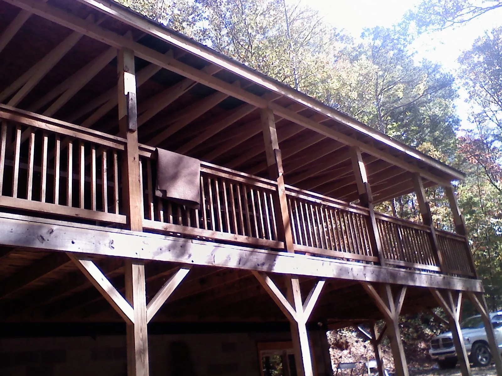 Timber framing under a new elevated porch and deck — Roof Leak Repair in Glenolden by Roofing Brothers